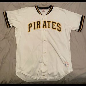 Vintage Pittsburgh Pirates Rawlings Jersey Men's Large Made in USA 1980s Button